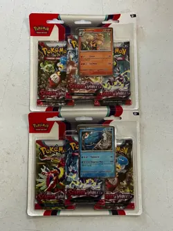 Pokemon Scarlet & Violet (SV01) 3 Pack Blister Set of Two Brand New Sealed! - Image 1
