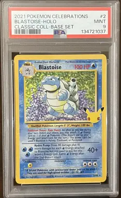 Pokemon Celebrations Blastoise 2/102 Classic Collection Holo PSA 9 MINT - Image 2