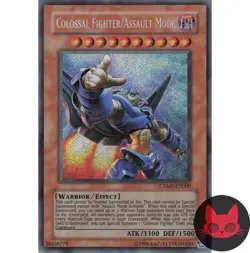 Yugioh Colossal Fighter/Assault Mode CRMS-EN000 Secret Rare LP - Image 1