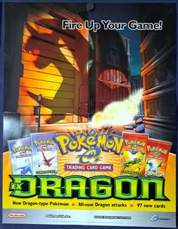 POKEMON EX DRAGON TRADING CARD GAME TCG PROMO POSTER 22X17 2003 UNUSED - Image 1