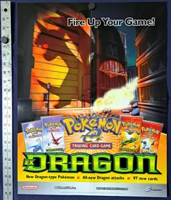 POKEMON EX DRAGON TRADING CARD GAME TCG PROMO POSTER 22X17 2003 UNUSED - Image 2
