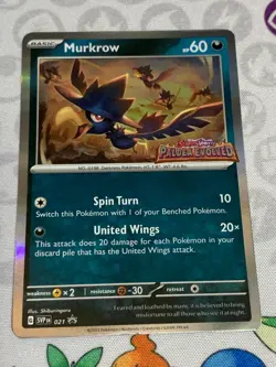 C777 POKEMON TCG MURKROW NM CARD HOLO #021 SCARLET VIOLET PALDEA PROMO - Image 1