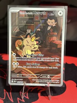 Pokemon TCG Team Rockets Meowth Card 203/182 Destined Rivals NM/LP - Image 1