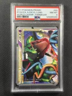Pokemon Cards PSA 8 Nm-Mt Rayquaza & Deoxys Legend World Champ Promo 2011 #89 - Image 1