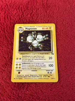 Magneton 11/62 Fossil Holo Wotc Pokemon Card Played Vintage - Image 1