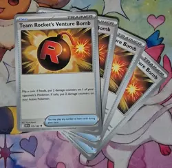 4x Team Rocket's Venture Bomb 179/182 Uncommon Destined Rivals Pokemon Card - Image 1