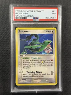 Pokemon Cards PSA 7 Nm Rayquaza Gym Challenge Ex Deoxys 2005 Ultra Rare 22/107 - Image 1