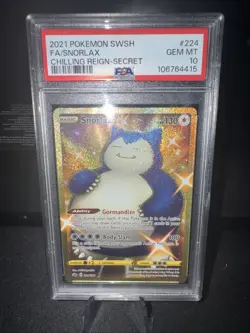 Pokemon TCG 2021 SWSH FA/Snorlax Chilling Reign Secret Card #224 PSA 10 Gem Mint - Image 1