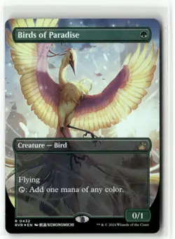 Birds of Paradise Anime Borderless FOIL - Ravnica Remastered MTG NM - Image 1