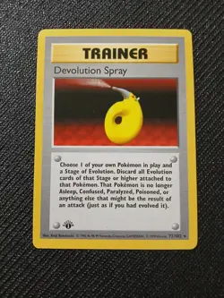 Pokemon 1st Edition Base Set Devolution Spray 72/102 Played WOTC - Image 1