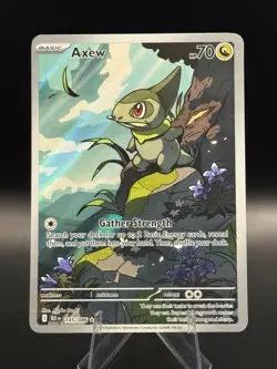 2025 Pokemon Scarlet & Violet Black Bolt #145 Axew Illustration Rare FULL ART - Image 1