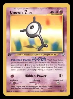 Unown (Y) 40/64 1st Edition Neo Revelation 2001 Pokemon - Image 1