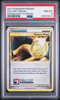 PSA 8 Victory Medal 2010-2011 PLAY! Pokemon Spring Battle Road Promo Winner - Image 1