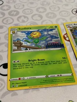 C1689 POKEMON TCG SUNFLORA HOLO DMG #SWSH269 ARCHEOPS SWSH272 BLK PROMO - Image 3