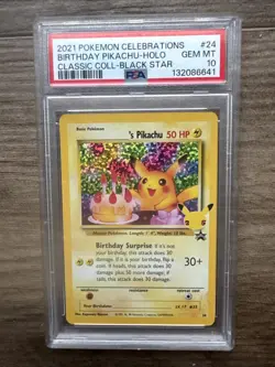 PSA 10 Celebrations Birthday Pikachu Classic Collection Black Star 24 Pokemon - Image 1
