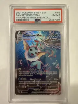 Pokemon Vaporeon VMAX Premium Coll. Full Alt Art Promo SWSH182 PSA 8 NM-MT - Image 1
