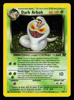 Dark Arbok 2/82 Holo Rare Team Rocket Pokemon Card - Image 1