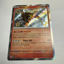 Pokemon TCG Card Entei 112/091 Paldean Fates Holo Baby Shiny Rare - NM - Image 2