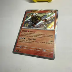 Pokemon TCG Card Entei 112/091 Paldean Fates Holo Baby Shiny Rare - NM - Image 3