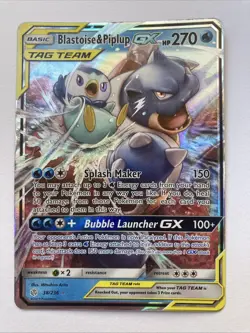 Blastoise & Piplup GX 38/236 - Cosmic Eclipse - Pokemon Card + rest of pack - Image 1