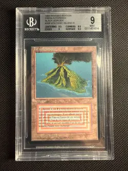 VOLCANIC ISLAND FBB *French* Revised Rare Reserved List BGS 9 MTG - Image 1