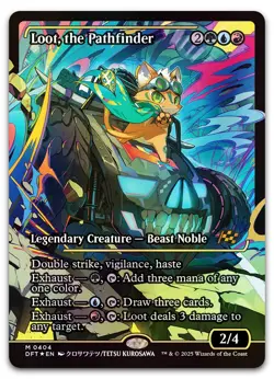 Loot, the Pathfinder (Showcase) #404 (Foil) (NM) Aetherdrift DFT Magic MTG - Image 1