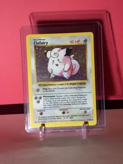 MODERATELY PLAYED (MP) 1999 Clefairy SHADOWLESS Base Set Holo 5/102 WOTC Pokemon - Image 1