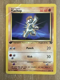 Machop 1st Edition 59/82 Common Team Rocket Pokemon Vintage DMG 2000 WOTC - Image 1