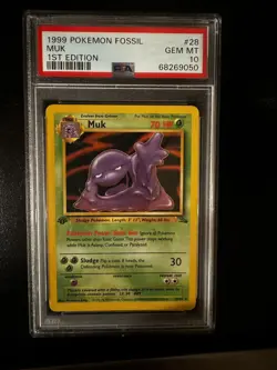 1999 POKEMON FOSSIL MUK 1ST EDITION #28 - PSA 10 GEM MINT - Image 1