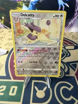 Pokemon Sun Moon Celestial Storm Delcatty 121/168 Rare Reverse Holo TCG - Image 1