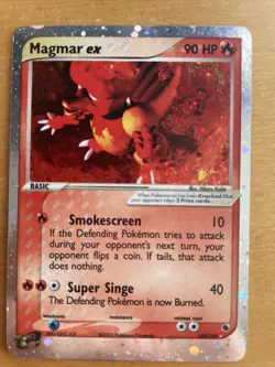 Pokemon TCG Magmar ex EX Ruby and Sapphire 100/109 Holo Ultra Rare - Image 1