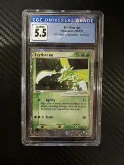 2003 Pokemon, EX Ruby & Sapphire, #102/109 Scyther EX, Ultra Rare, CGC 5.5 EX+ - Image 1