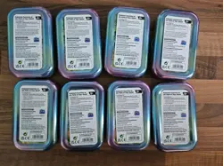 Pokemon TCG Prismatic Evolutions Tin Full Set 8 EMPTY Mini Tin Artworks & Coins - Image 3