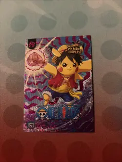 Pikachu Cosplay! ONE PIECE E20 Box Hit Pink Holo Foil Monkey D Luffy Pokemon - Image 1