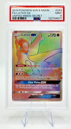 2019 Pokemon S&M Unified Minds LATIOS GX #243 | FULL ART | PSA 9 MINT - Image 1