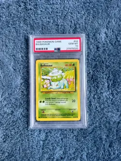 1999 Pokemon Game Bulbasaur Unlimited 44/102 PSA 10 - Image 1