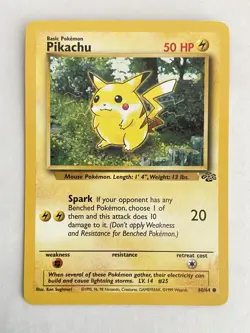 Pokemon TCG Pikachu 60/64 Jungle Unlimited Vintage 1999 LP - Image 1