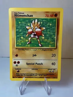 Pokemon TCG Hitmonchan Base Set 7/102 Non-Holo Rare Unlimited LP/NM - Image 1