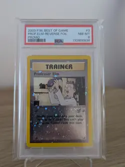 Professor Elm Best of Game 3/9 Reverse Holo Promo Pokemon TCG PSA 8 - Image 1