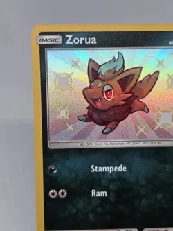 2019 Pokemon TCG Sun & Moon Hidden Fates Shiny Vault SV#25 Zorua Shiny Holo Rare - Image 2