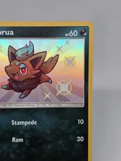 2019 Pokemon TCG Sun & Moon Hidden Fates Shiny Vault SV#25 Zorua Shiny Holo Rare - Image 3