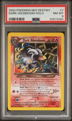 2002 POKEMON NEO DESTINY #7 DARK HOUNDOOM-HOLO PSA 8 - Image 1