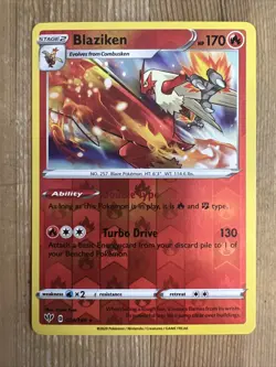 Pokemon TCG Blaziken Darkness Ablaze 024/189 Reverse Holo Holo Rare NM - Image 1