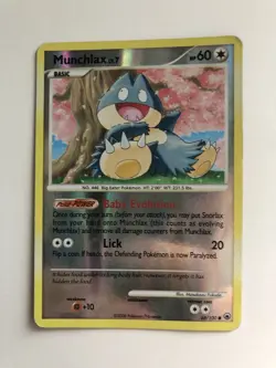 Munchlax 68/100 Majestic Dawn Reverse Holo Pokemon Card 2008 Vintage TCG - Image 1