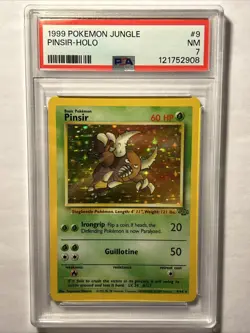 1999 Pokemon TCG Jungle Pinsir #9/64 English Holo Rare Card - PSA 7 NM Vintage - Image 1