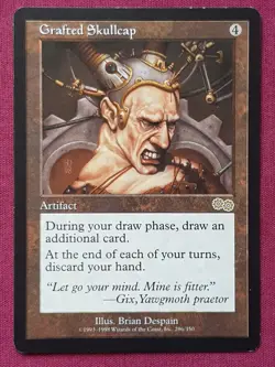 Magic The Gathering URZA'S SAGA GRAFTED SKULLCAP artifact card MTG - Image 1