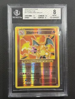 Pokemon Cards BGS 8 Nm-Mt Charizard Reverse Holo Evolutions R 2016 11/108 - Image 1
