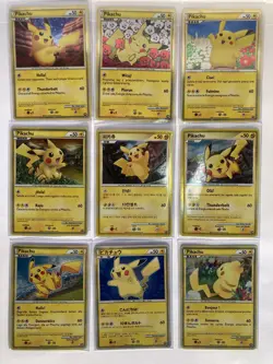 2010 Pokemon Card Pikachu World Collection Set of 9 Pikachu Holo - Image 1