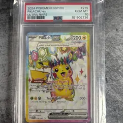 2024 Pokemon Pikachu EX Ultra Rare Card 219/191 PSA 10 Gem MT - Image 1