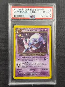Pokemon Cards PSA 6 Ex-Mt Dark Espeon Holo Neo Destiny 2002 Ultra Rare 4/105 - Image 1